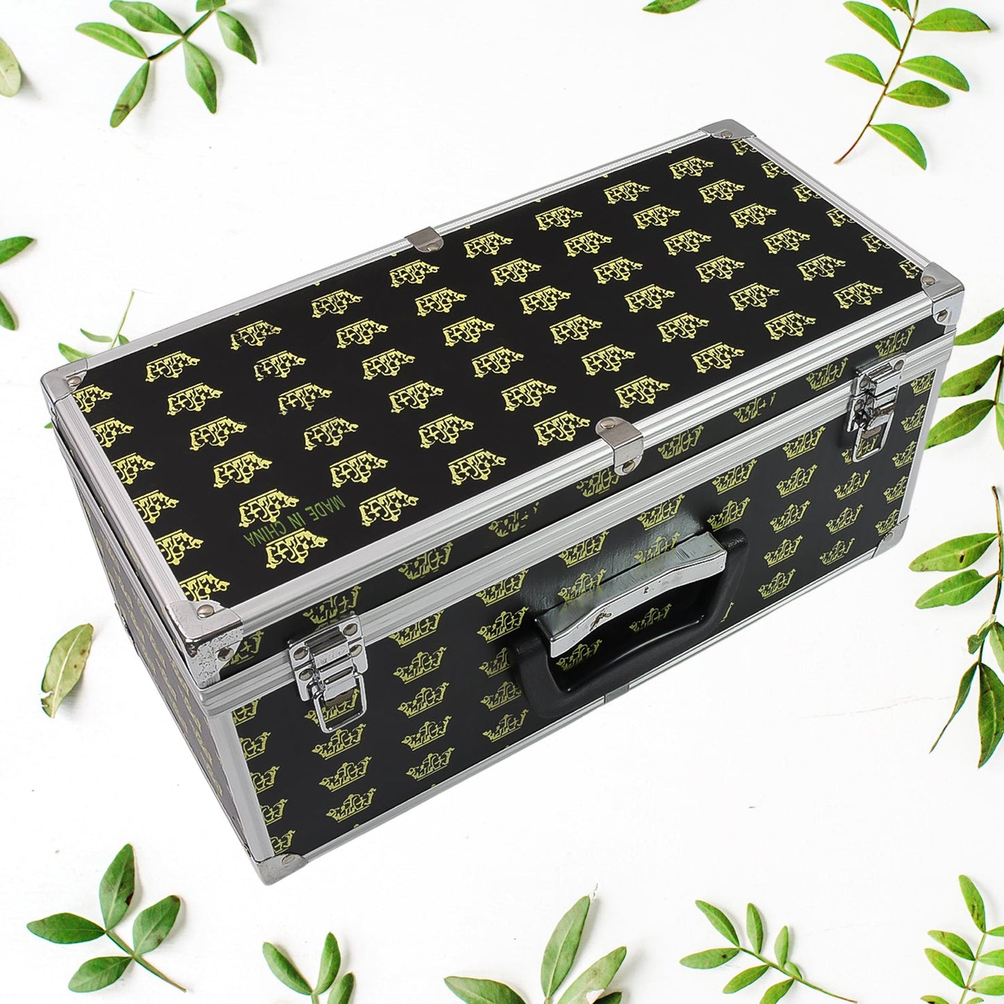 Wooden & Aluminium Portable Suitcase Travel Tool Box (38×17×18 Cm / 1 Pc)